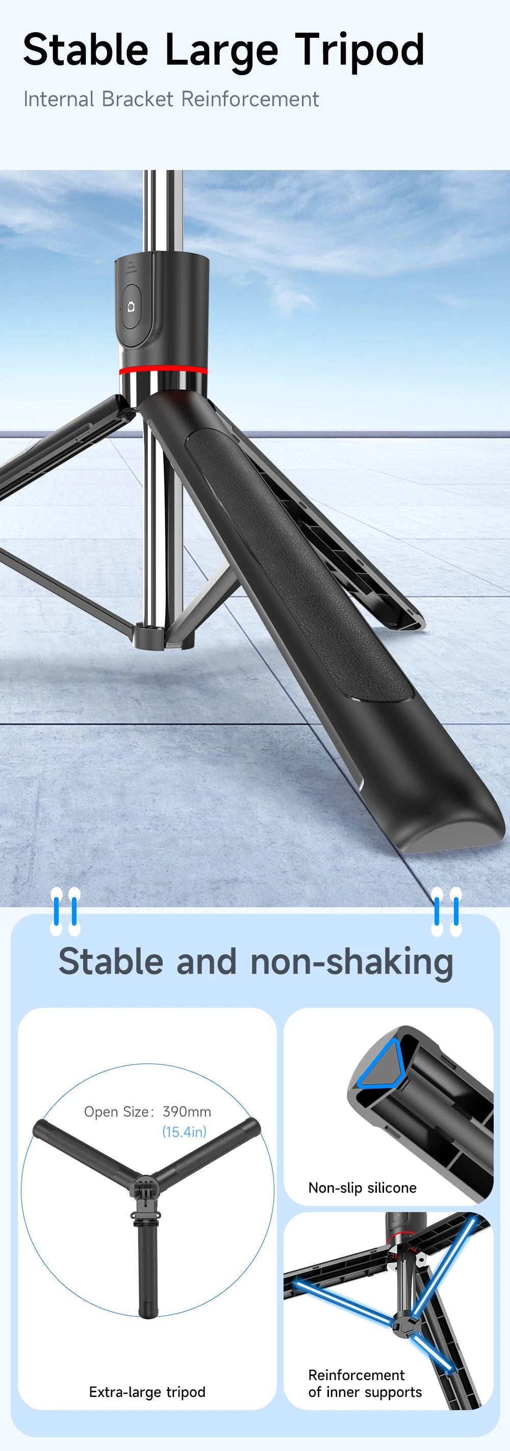 F15 Wireless Selfie Stick Tripod - 68 Inch Extendable with Bluetooth Remote